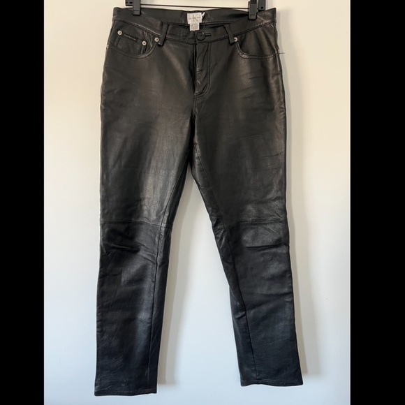 Black Leather Calvin Klein Pants - Picture 1 of 7